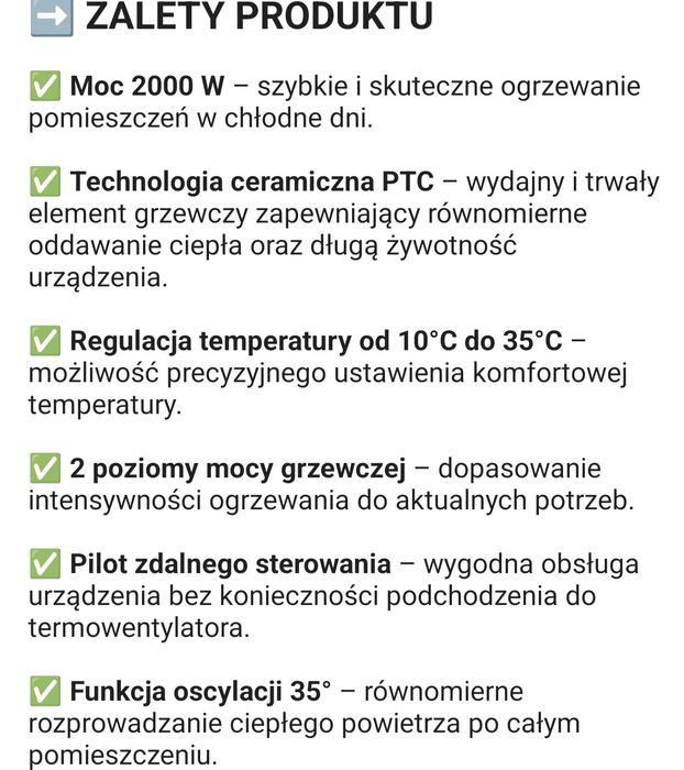 Grzejnik ceramiczny z pilotem
