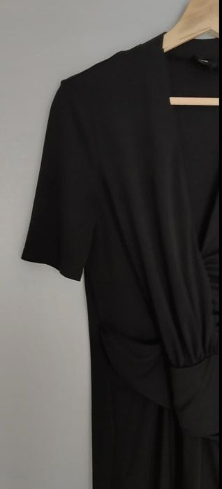 Sukienka elegancka na imprezę karnawał wieczorek bal zakładkę czarna L