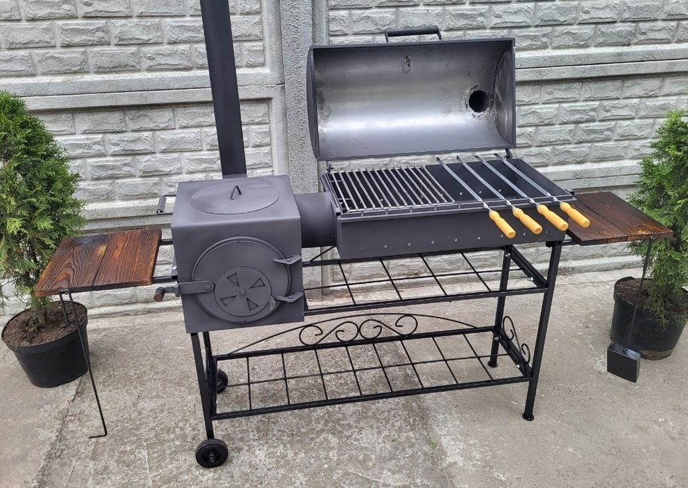 3/5мм! БАГАТОФУНКЦІОНАЛЬНИЙ! Мангал Коптильня з Пічкою під/под Казан