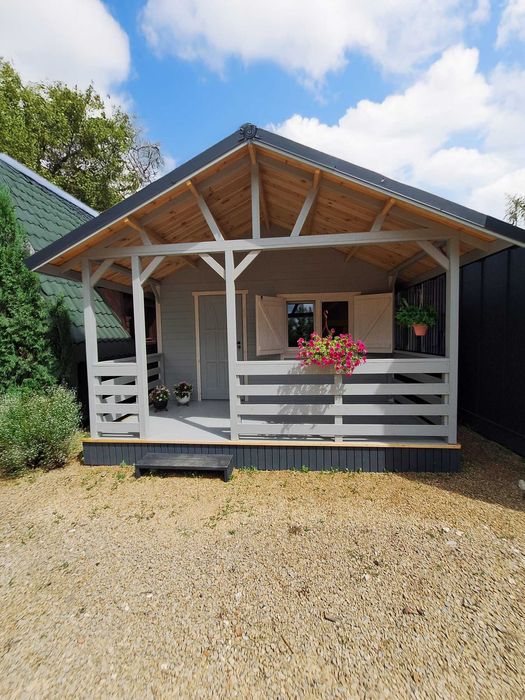 Domek letniskowy,ogrodowy,drewniany,altanka,4x4m+ 2m taras,do 35m2