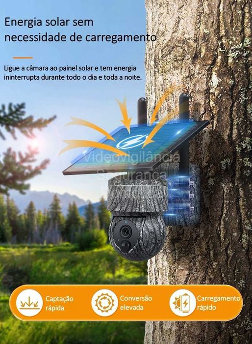 Câmara Solar ‼️ 3MP ‼️ Sem fios ‼️ WiFi ‼️ 4G ‼️ Visão Noturna a Cores