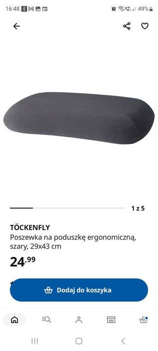 Töckenfly Poszewka na poduszkę ergonomiczna  29x43 2 szt..