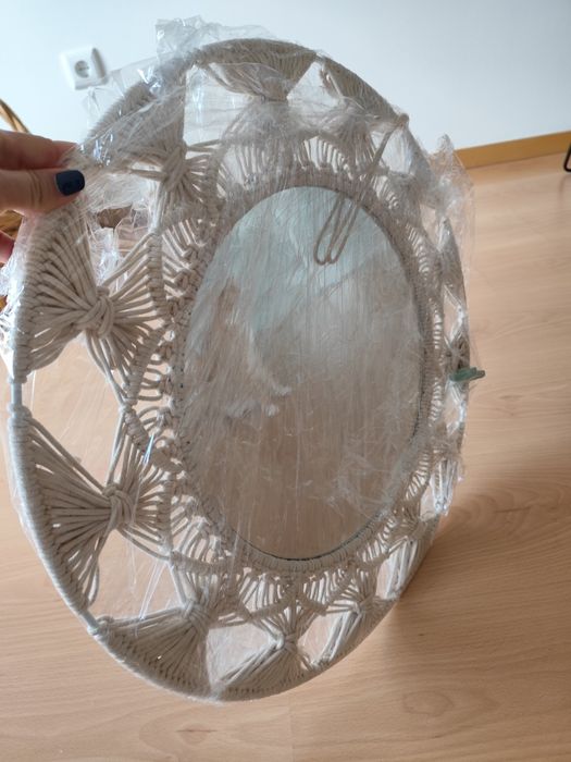Espelho parede em macramé, Zara