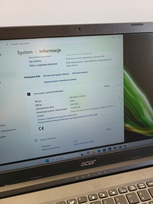 Szybki laptop Acer Aspire 3 4/128GB SSD Windows 11