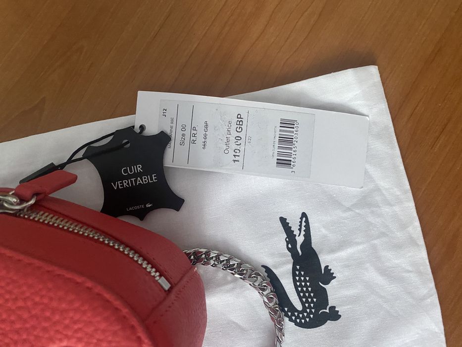 Torebka Lacoste kolor czerwony