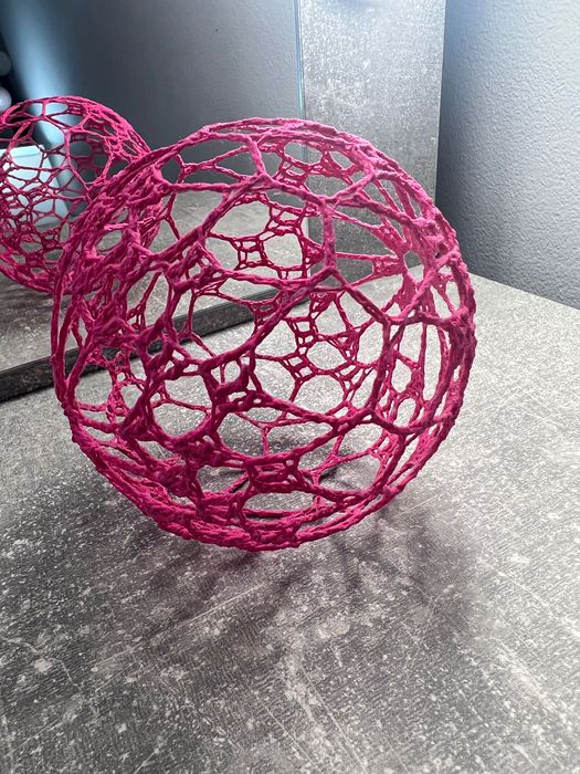 Bombka różowa z kordonka usztywniana - Handmade!