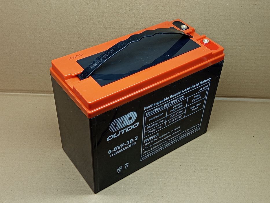 Акумулятор AGM тяговий АКБ 12V 38Ah, 6EVF-39.2  (223-105-174mm)  OUTDO
