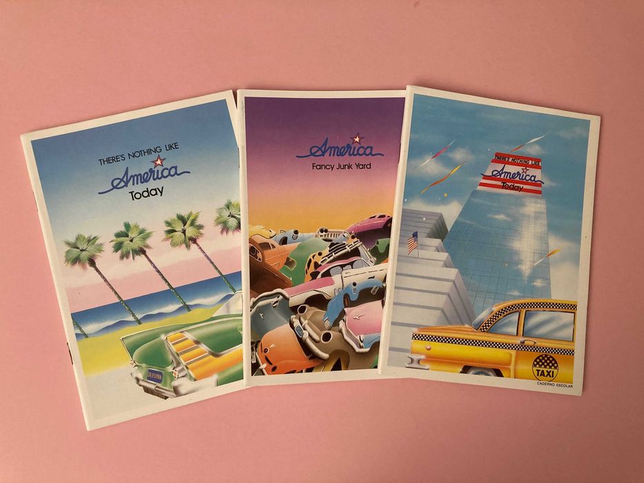 Colecção Cadernos Escolares America Anos 80 muito bonitos Ambar