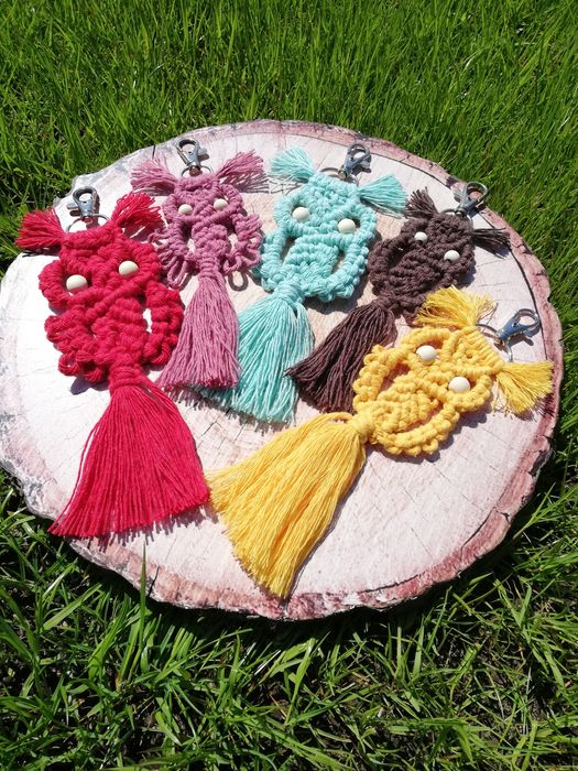 Dzień Matki zestaw breloczek makrama sowa świeca sojowa