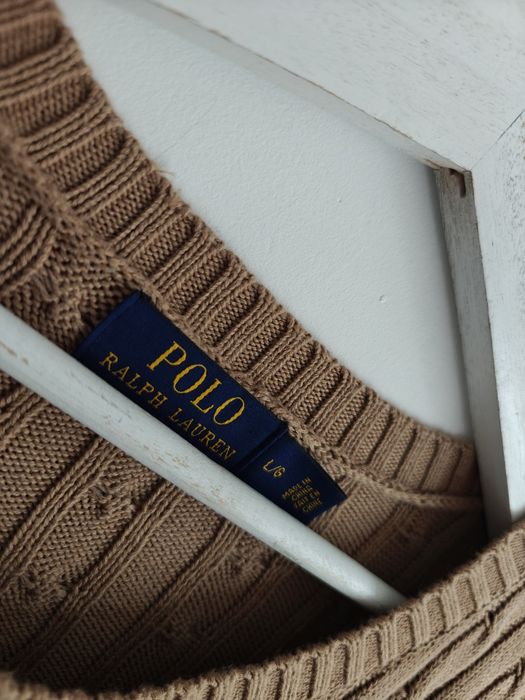 Ralph Lauren sweter warkocz męski logowany  L