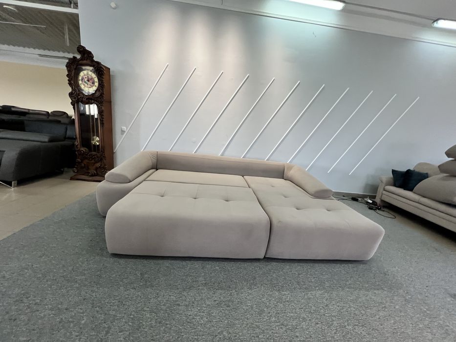 Новий кутовий розкладний диван велюр з нішею