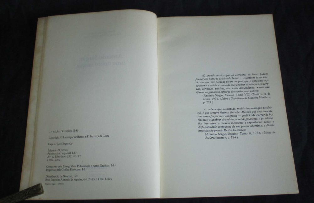 Livro António Sérgio Uma Nobre Utopia