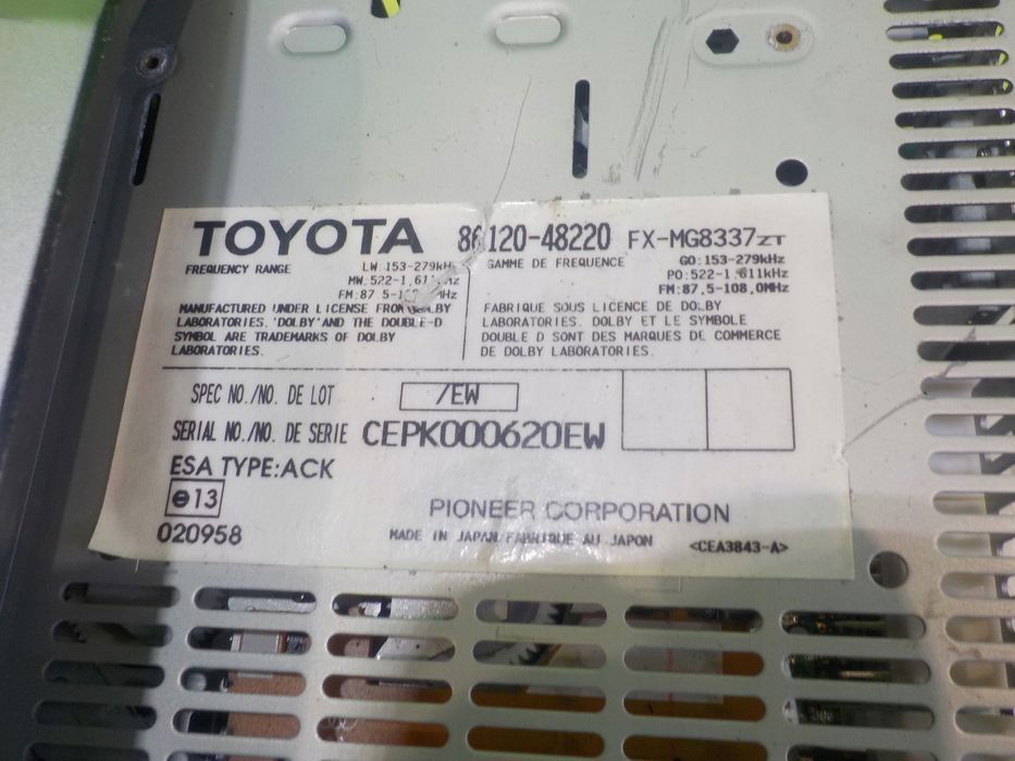 LEXUS RX300 II 3.0 B 03r 5D radio CD 86120-48220