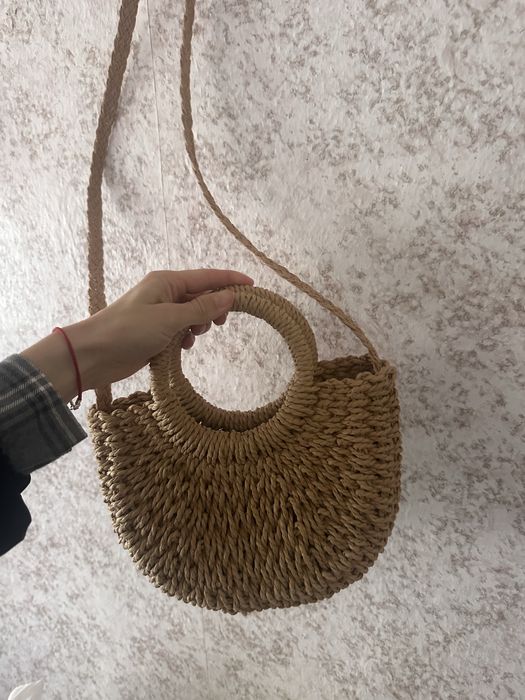 Плетена літня сумка з ручкою