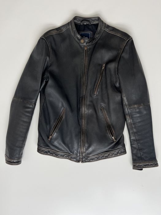 Skórzana kurtka AIM – męska rozmiar M vintage ramoneska skóra