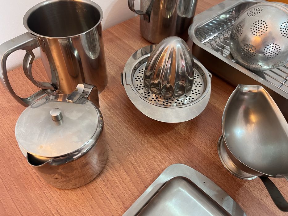 Conjunto 9 objetos em aço