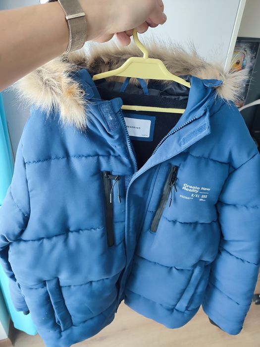 Kurtka granatowa chłopięca zimowa 146 Reserved