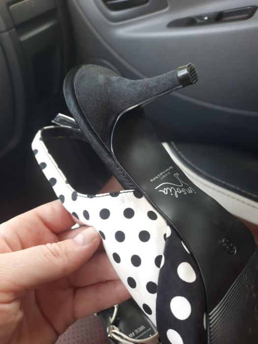 Туфлі слінгбеки в горох