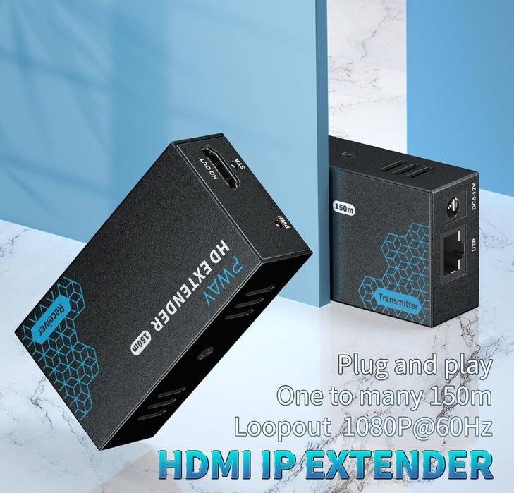 Przedłużacz HDMI PWAY 500 stóp przez pojedynczy Cat5e/6