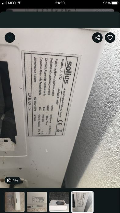 Ar condicionado com avaria