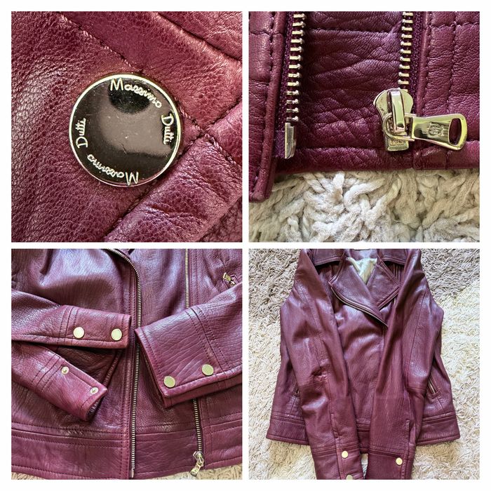 Шкіряна куртка косуха Massimo Dutti