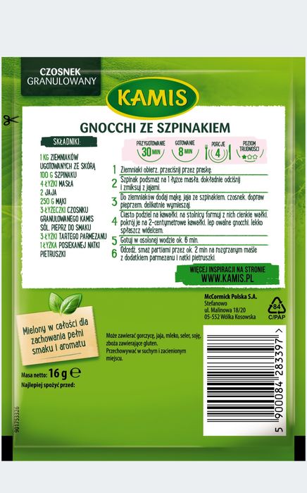 10 x Kamis Czosnek granulowany mielony w całości 16g
