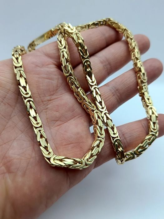 Złoty Łańcuszek Królewski Ręczna robota 55cm Pr.585 14K Nowy