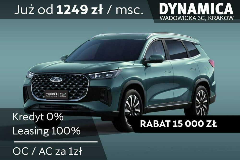 Chery Tiggo 8 PRESTIGE - 279KM - 1.5 T-GDI - Rocznik 2025