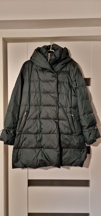 Kurtka parka puchowa puch pierz Zara zielony khaki zima
