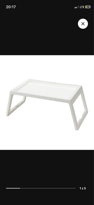 Ikea klipsk tacka stolik biała