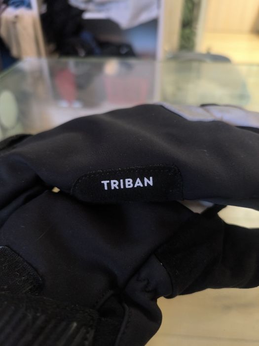 Rękawiczki Triban zimowe softshell bardzo dobry stan
