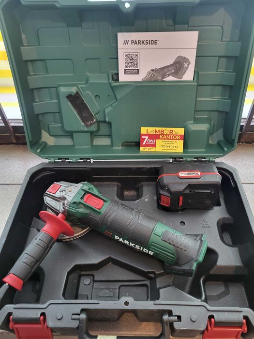 3445/25 Szlifierka kątowa Parkside PWSA 20-Li F4, Aku 1 szt 4Ah