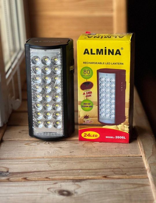 Ліхтар LED Almina 24 світлодіоди з повербанком, акумулятор 6V 3Ah
