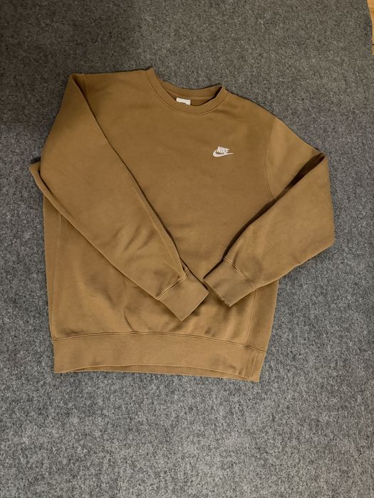 Nike bluza S karmelowa brązowa okragly dekolt street wear