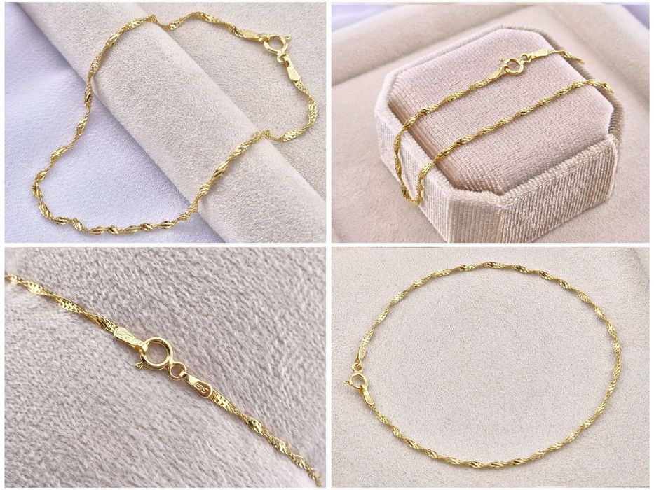 Złota bransoletka SINGAPUR 0,85g PR.585 14K dł. 18,5cm