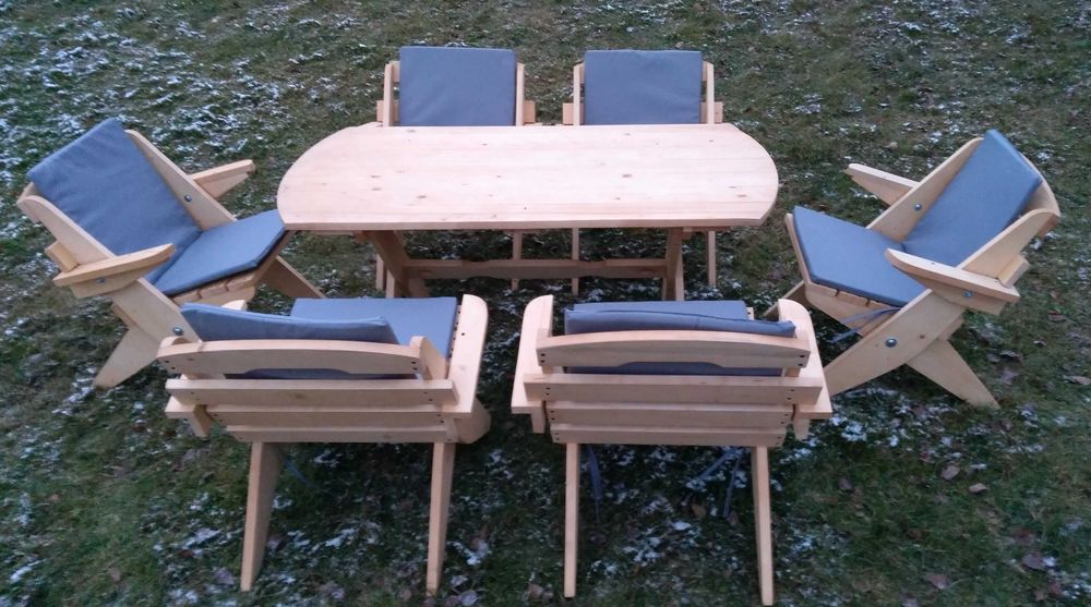 Meble ogrodowe składane, stół i 6 krzeseł, meble ogrodowe drewniane,