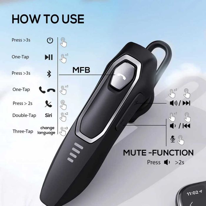 Zestaw słuchawkowy Micool Bluetooth V5.0