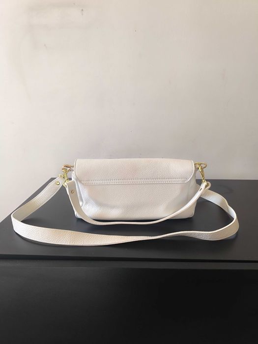 Biała skórzana torebka – Made in Italy – skóra naturalna