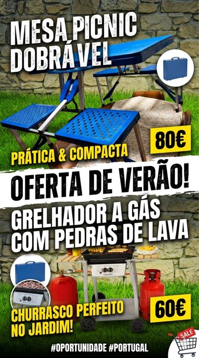 Mesa Portátil para viagens, festas, eventos