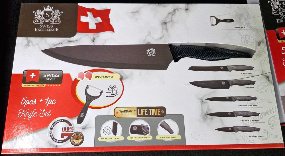 OPORTUNIDADE - Conjunto de Facas “Swiss Excellence” – 5 Peças + Descascador Cerâmico
