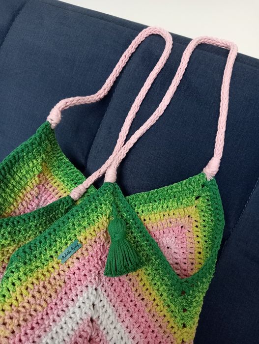 Torba tulipan na szydełku
