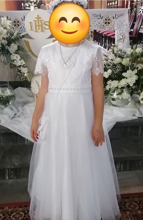 Sukienka komunijna 146 cały zestaw