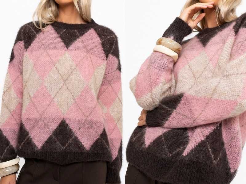 Lemonada nowy sweterek z moher geometryczny print