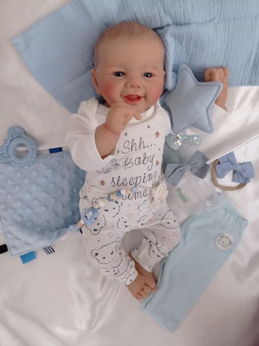 Lalka chłopczyk w typie Reborn z wyprawką prezent lala chłopiec