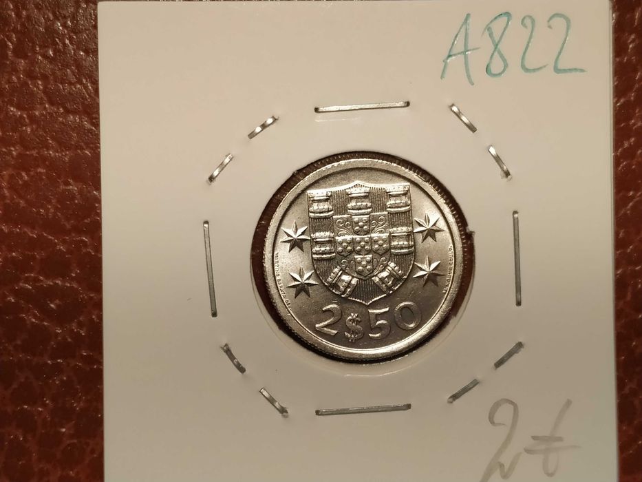 A822 moeda de 2,5 escudos de 1968 (Barcos) - Portugal