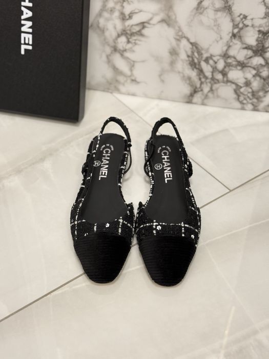 Czółenka Chanel Slingback Tweed