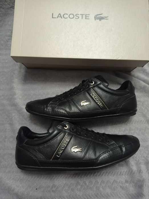 Buty Lacoste Chaymon rozmiar 44 czarne j Nowe skórzane skóra sneakersy