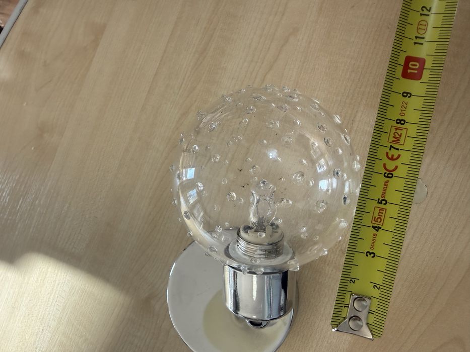 Lampy lampa kinkiet 2 szt kule kulki szklane srebrne  srebrne chrom