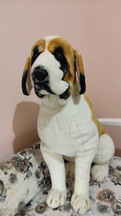 Собака м'яка реалістична іграшка