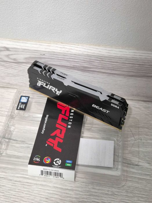 пам'ять DDR4 64GB (2x32GB) 3600MHz Kigston FURY Beast RGB. Trade-IN